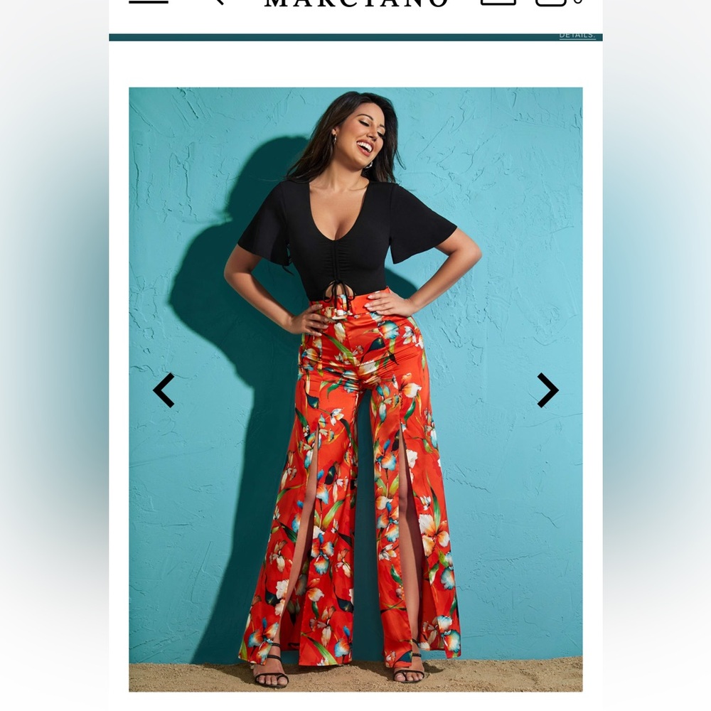 Marciano Wide Leg Pants with Floral Pattern